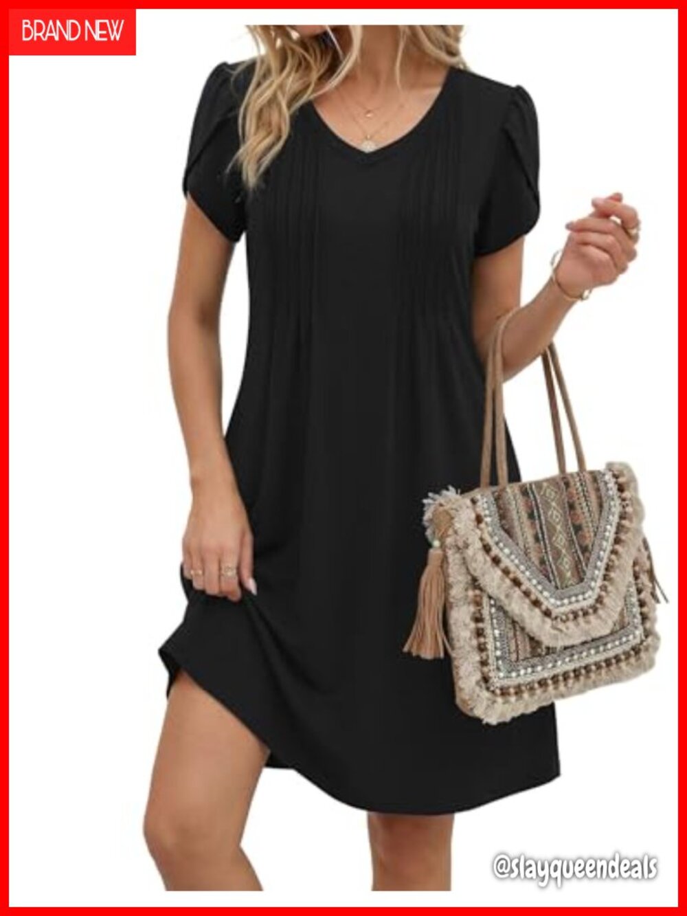 Zeagoo Women's Casual A-Line V-Neck Sleeveless Summer Dress